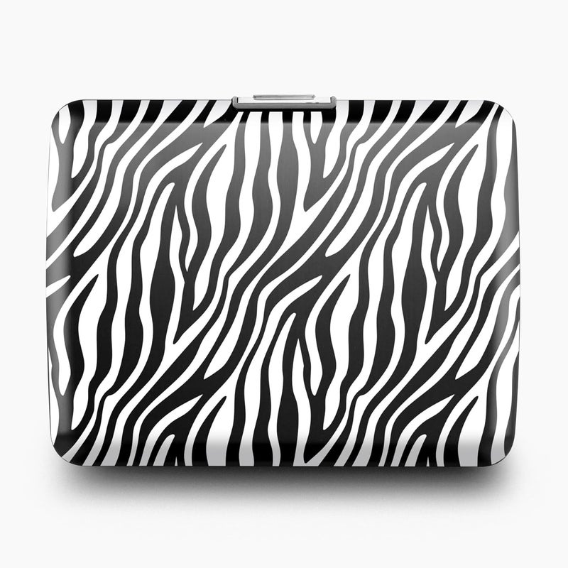 ÖGON -DESIGNS- Aluminum wallet, Large capacity with metal lock, RFID Protection against fraud and demagnetization, model Smart Case OSLO Large (Engraving Zebra) - Image 3